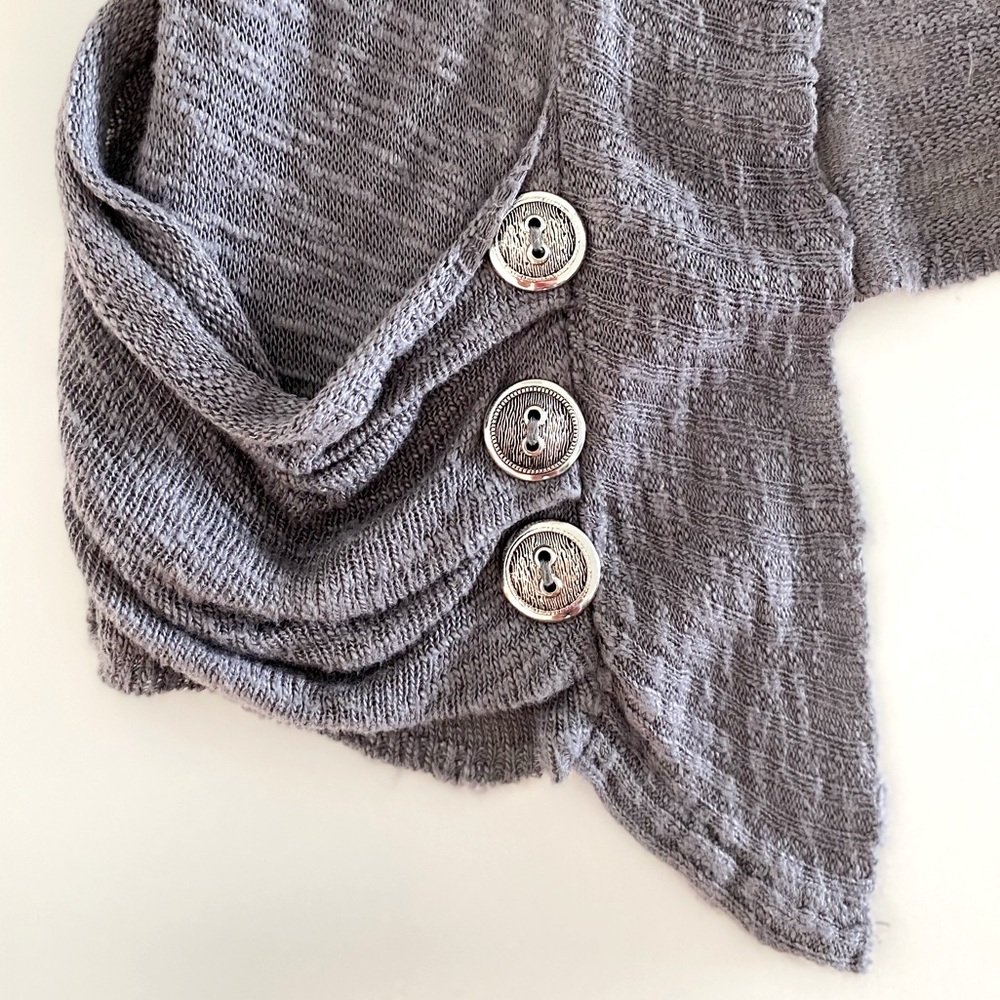 Sleeveless Open Front Draped Cardigan Vest/Shrug - Picture 4 of 7